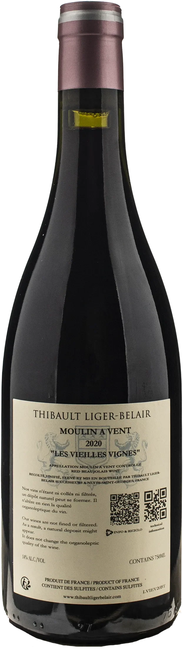 Domaine Thibault Liger-Belair Moulin a Vent Les Vieilles Vignes 2020