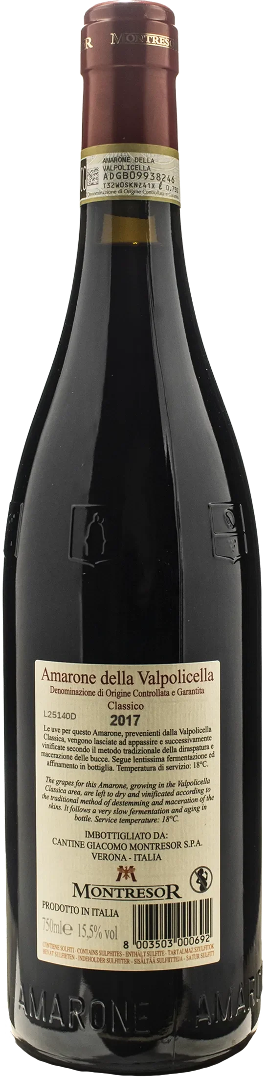 Montresor Amarone della Valpolicella Classico Capitel della Crosara 2017