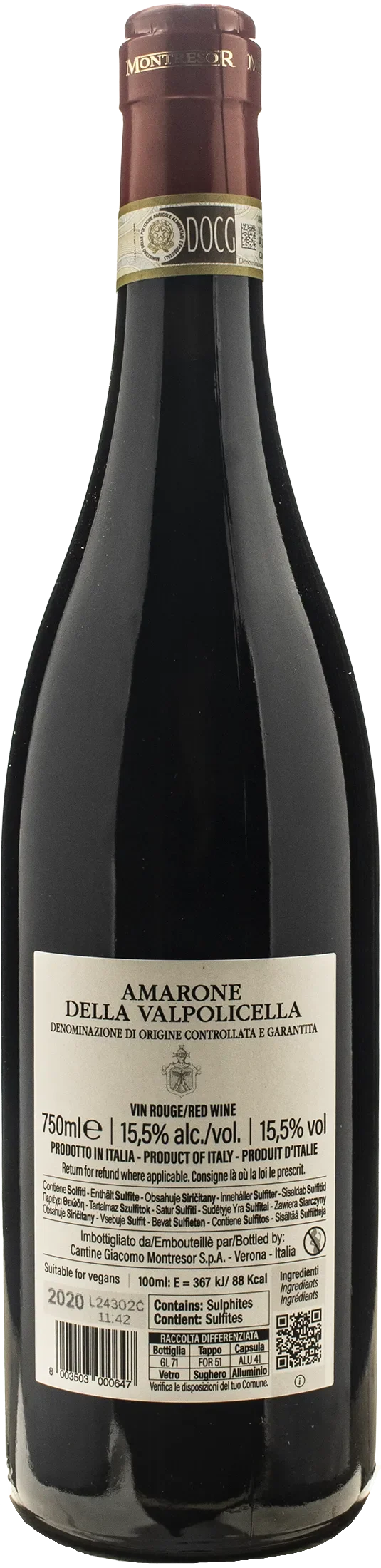 Montresor Amarone della Valpolicella Cantina Privata del Fondatore 2020