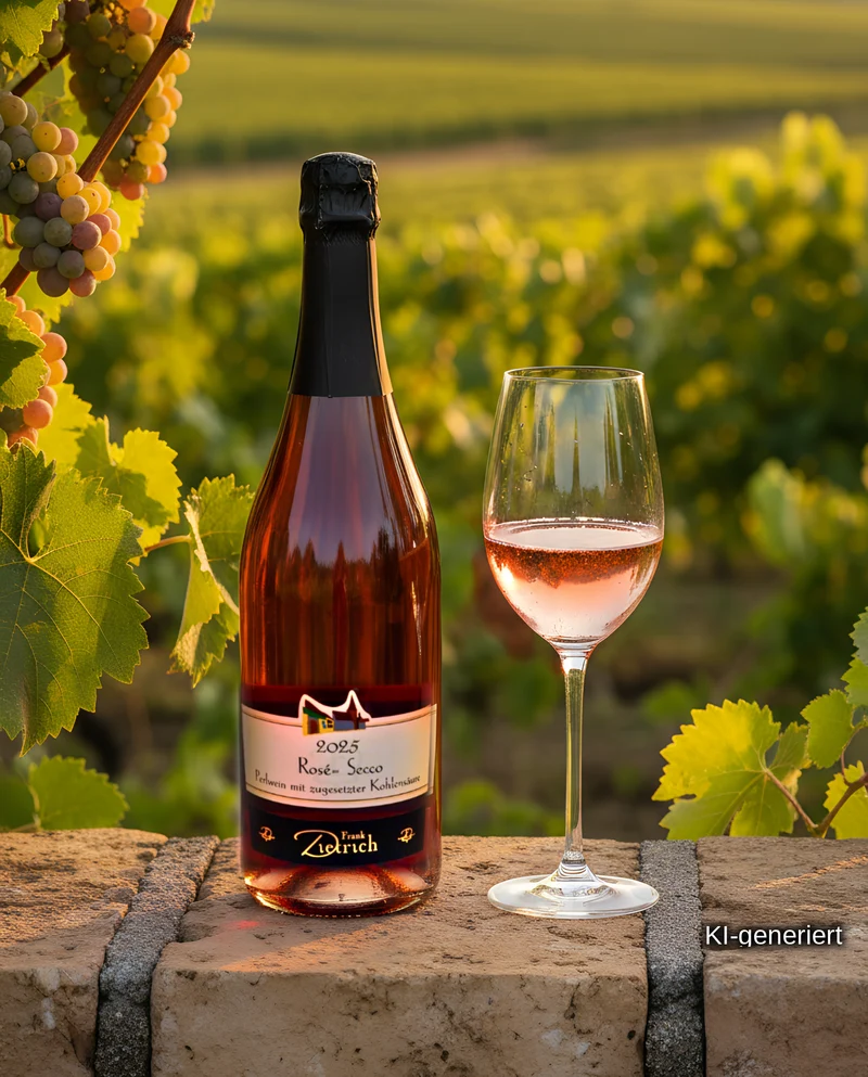 Rosè Secco 2025, Perlwein mit zugesetzter Kohlensäure