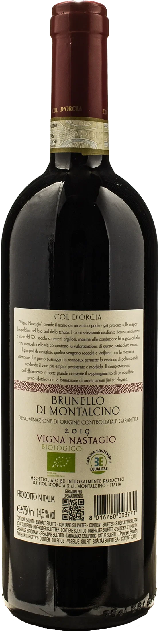 Col d'Orcia Brunello di Montalcino Vigna Nastagio 2019