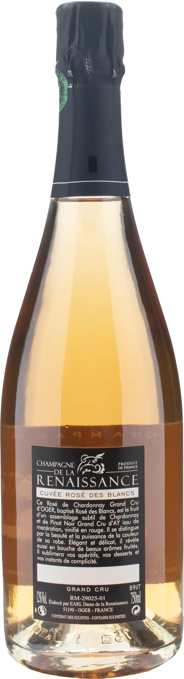 De la Renaissance Champagne Grand Cru Cuvee Rosè des Blancs Brut