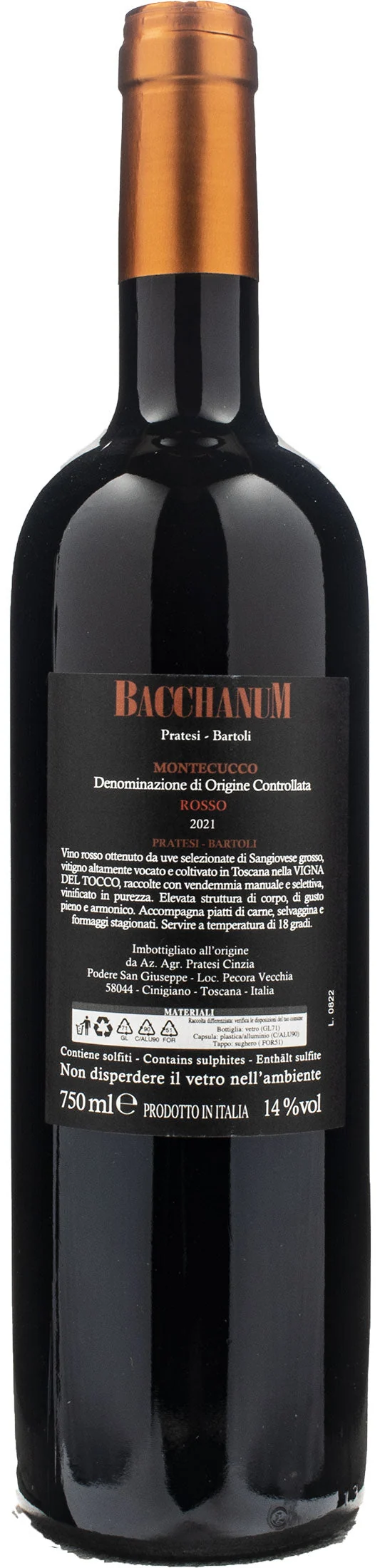 Pratesi Bartoli Montecucco Bacchanum 2021