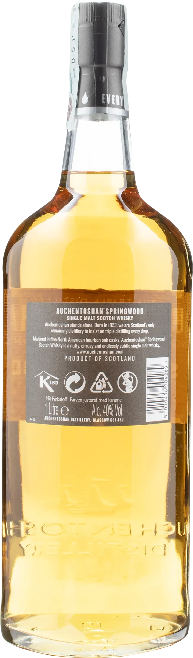 Auchentoshan Whisky Single Malt Scotch Whisky Springwood 1L