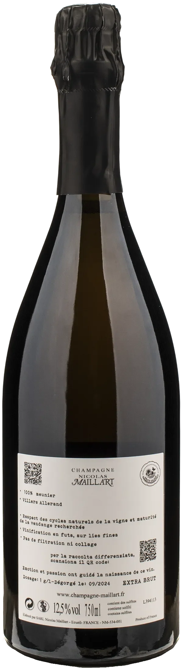 Maillart Champagne 1er Cru Mont Martin Extra Brut 2020