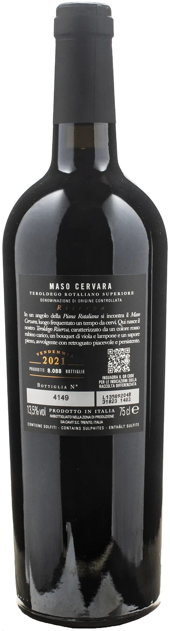 Cavit Maso Cervara Teroldego Rotaliano Superiore Riserva 2021