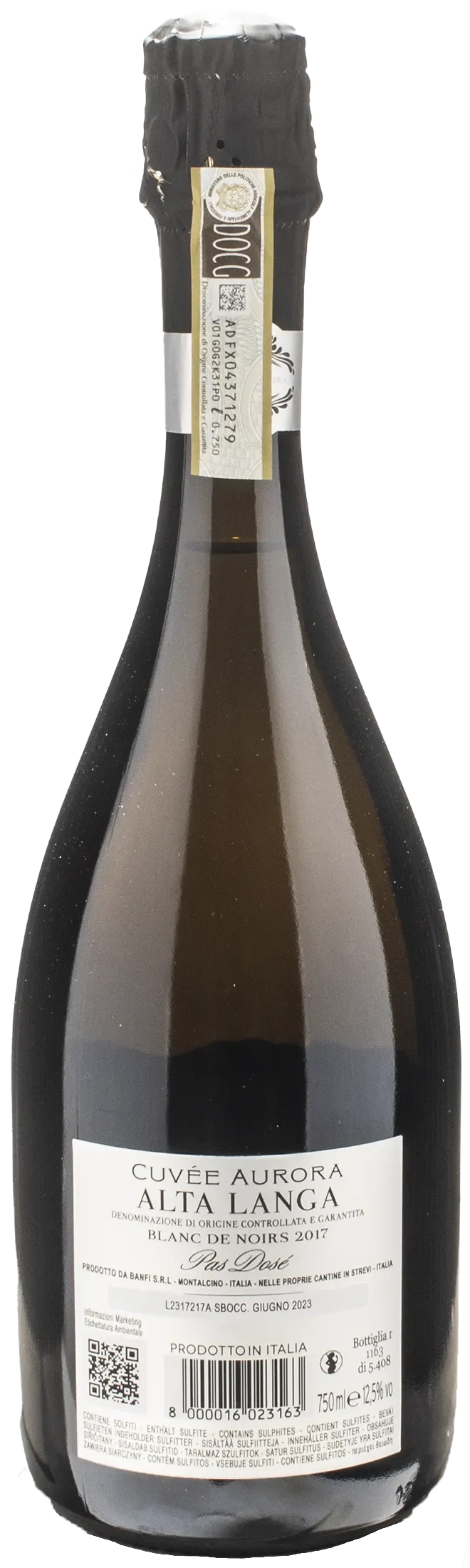 Banfi Alta Langa Cuvee Aurora Blanc de Noirs Pas Dose 2017