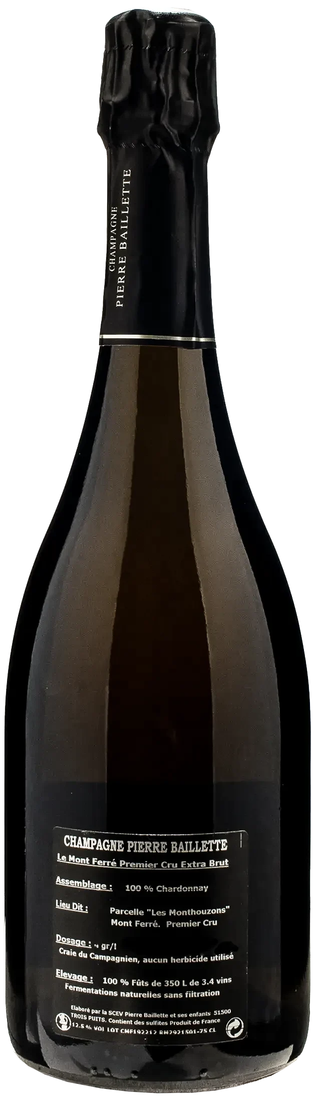 Pierre Baillette Champagne Le Mont Ferre 1er Cru Blanc de Blancs Extra Brut 2019