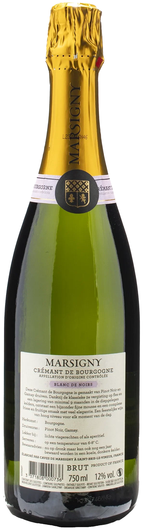 Caves de Marsigny Cremant de Bourgogne Blanc de Noirs Brut
