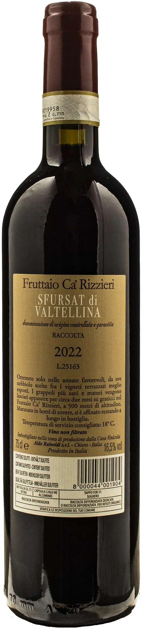 Rainoldi Sfursat di Valtellina Fruttaio Ca Rizzieri 2022