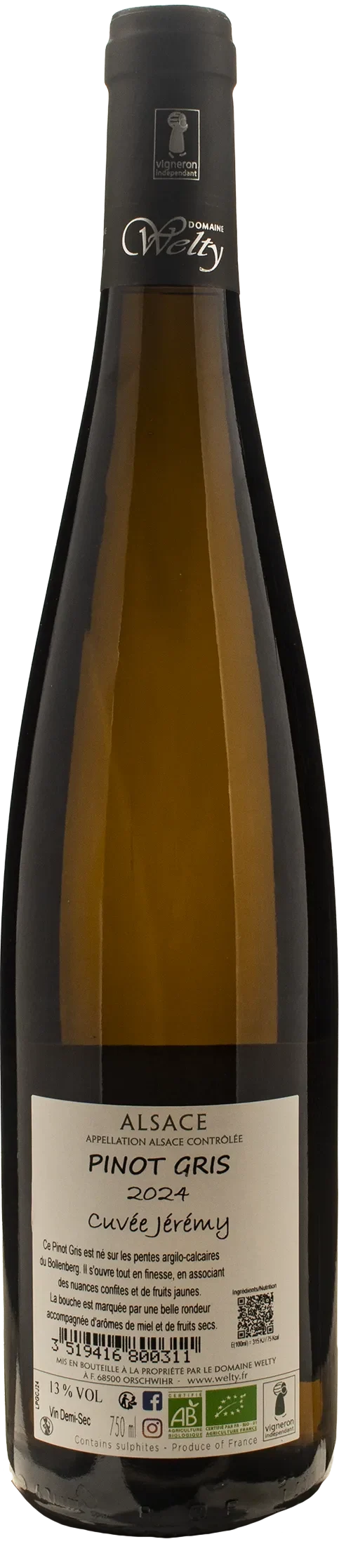 Domaine Jean Michel Welty Pinot Gris Cuvee Jeremy 2024