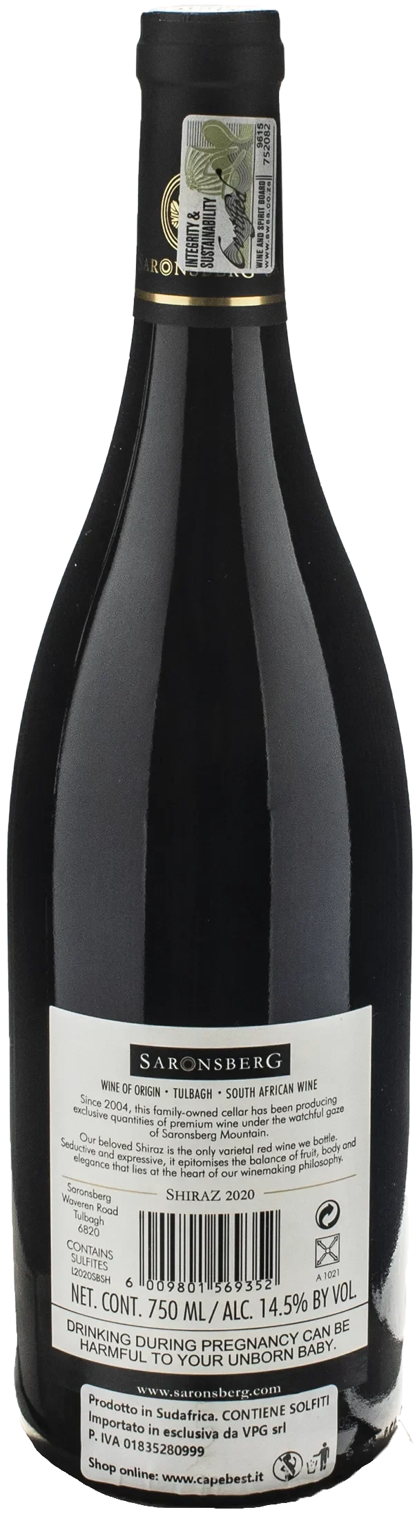 Saronsberg Shiraz 2020