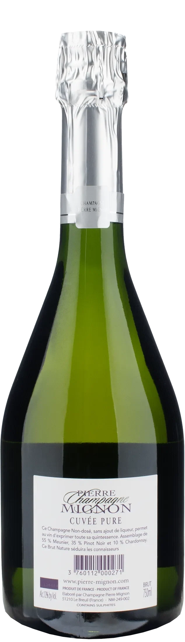 Pierre Mignon Champagne Cuvee Pure Zero Dosage Brut Nature