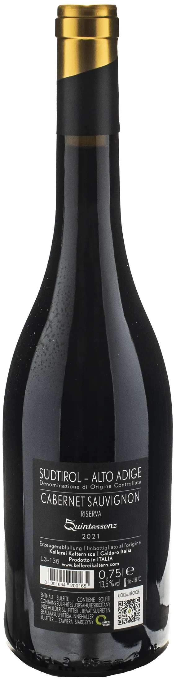 Caldaro Quintessenz Cabernet Sauvignon Riserva 2021