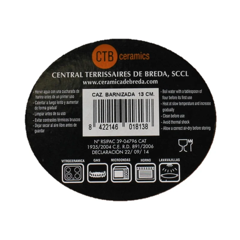 CTB ceramics Cazuela Tonschale 13cm Durchmesser