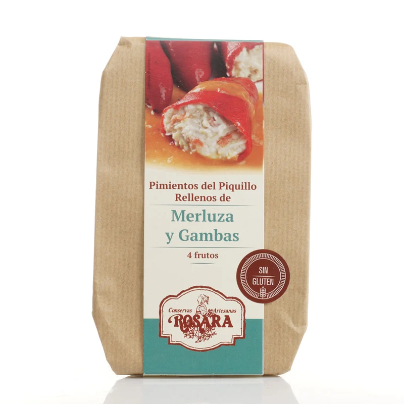 Piquillo Paprikaschoten gefüllt mit Seehecht & Garnelen 270 ml
