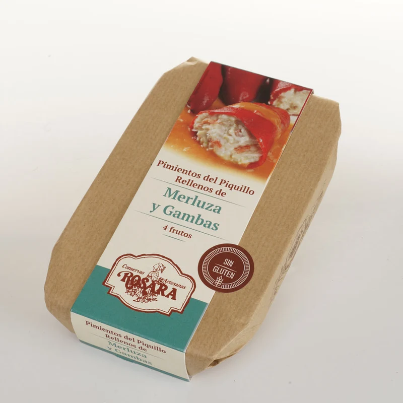 Piquillo Paprikaschoten gefüllt mit Seehecht & Garnelen 270 ml